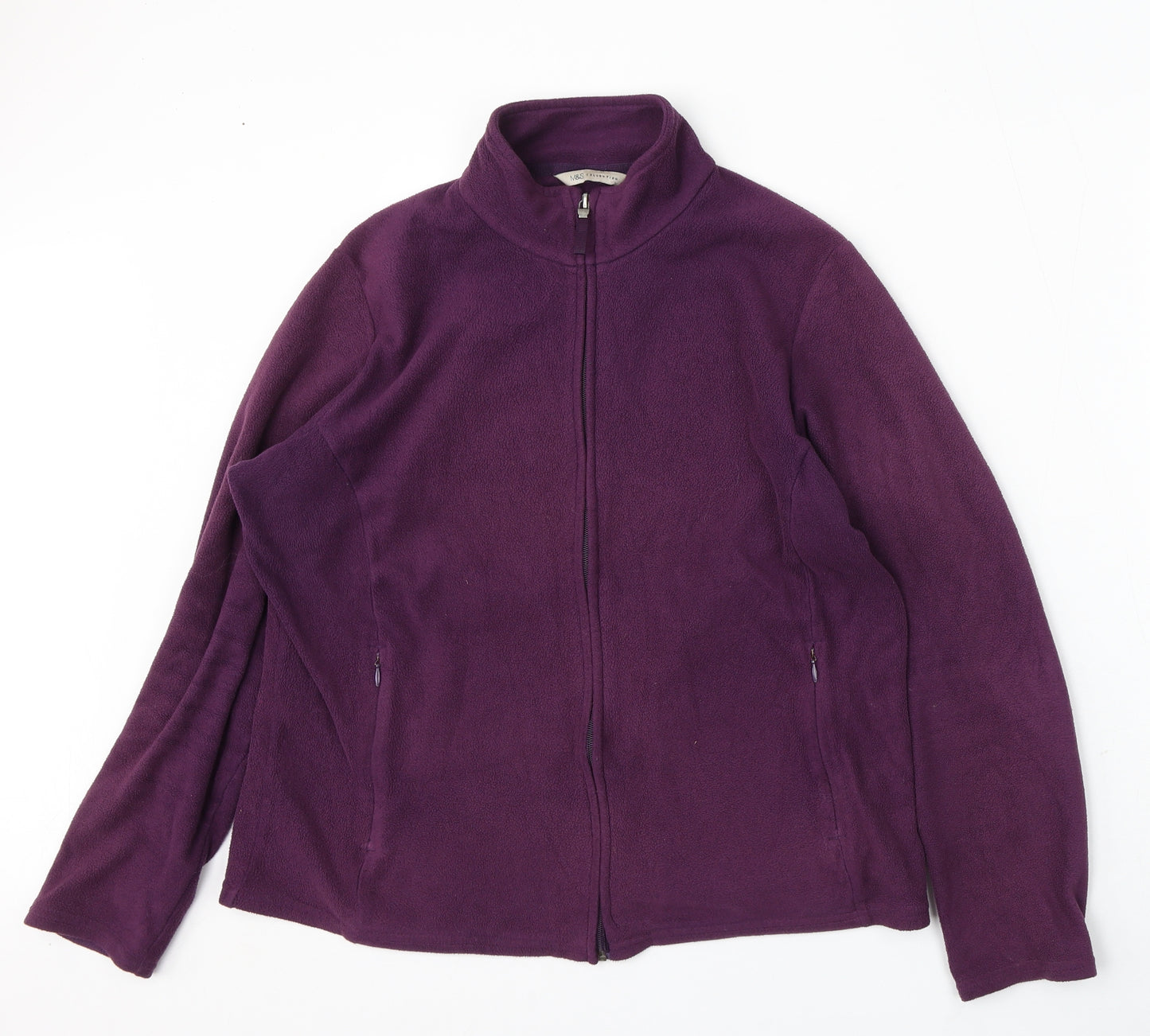 Marks and Spencer Womens Purple Polyester Full Zip Sweatshirt Size 16 Zip