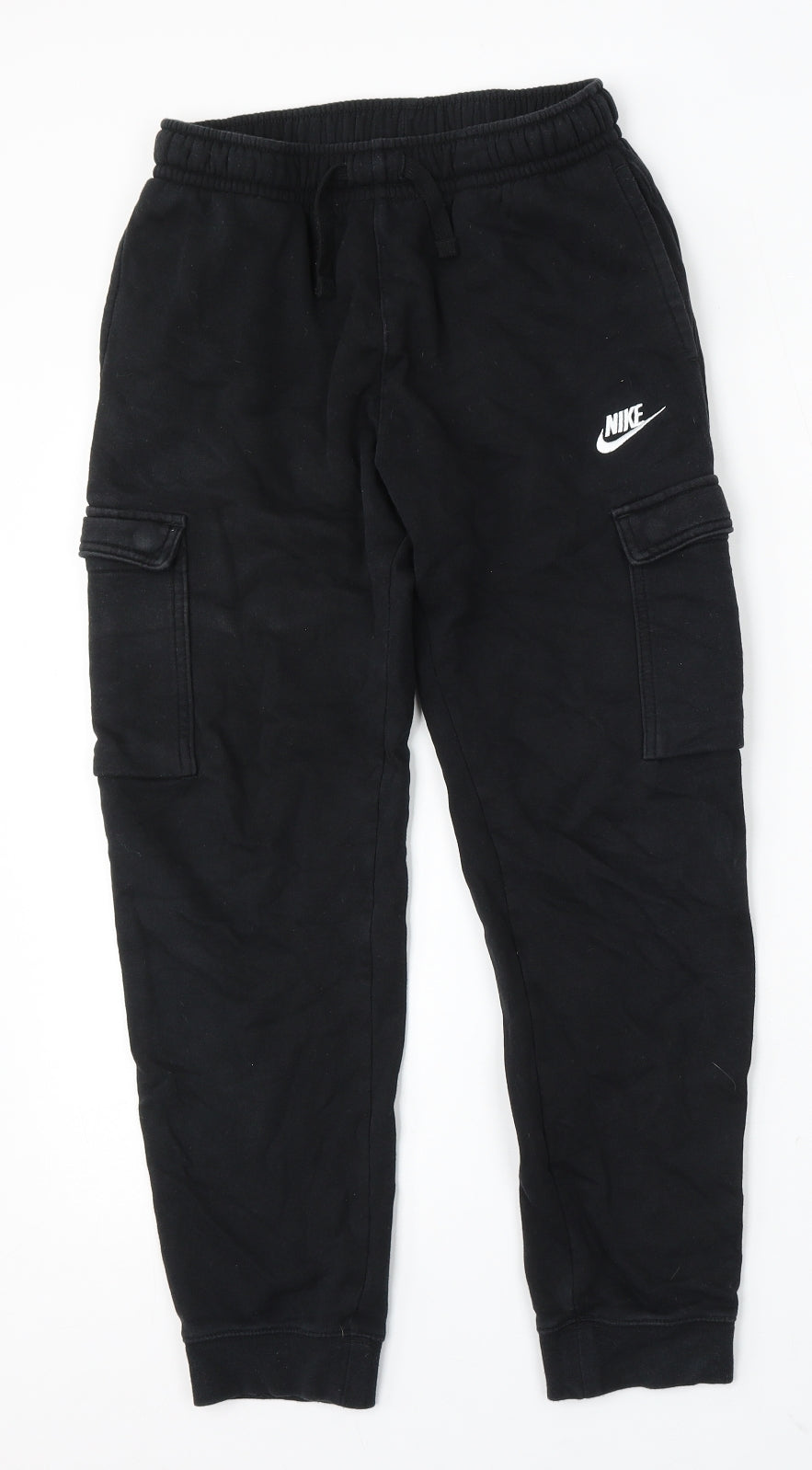 Nike Boys Black Cotton Jogger Trousers Size 11-12 Years Regular
