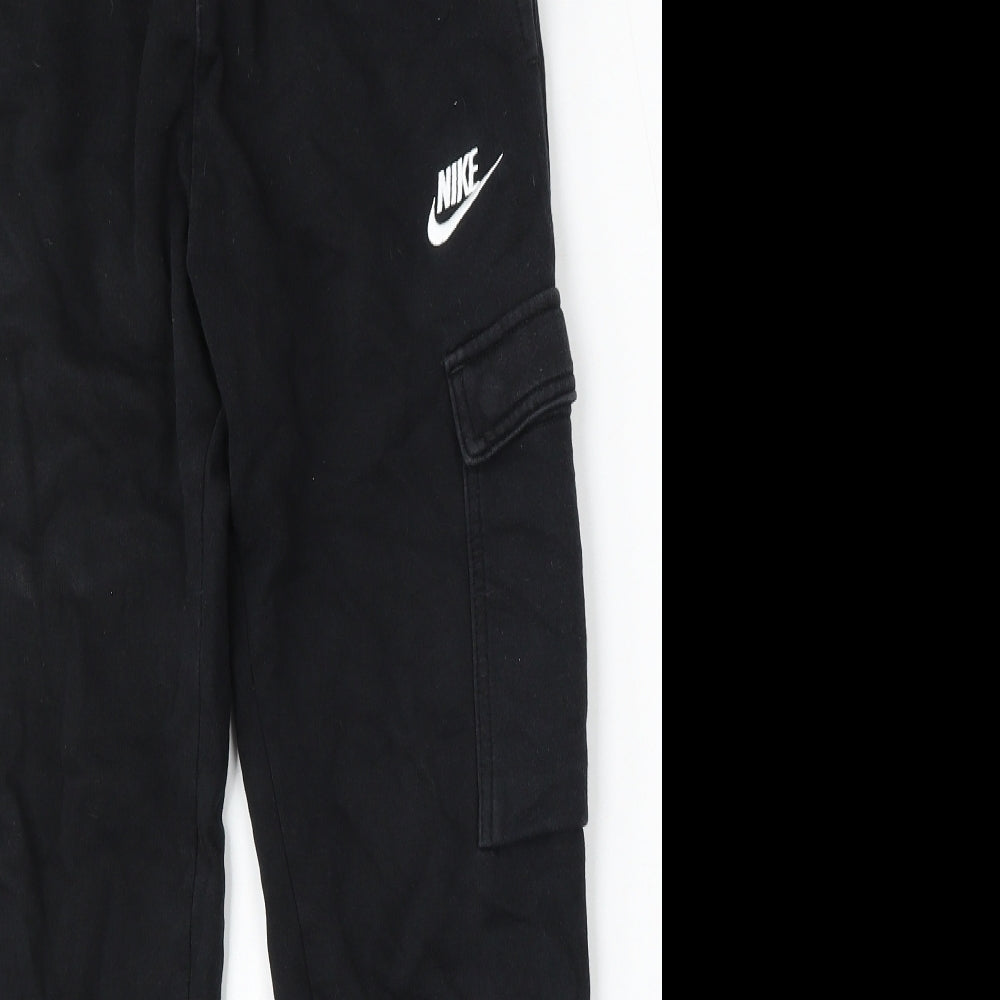 Nike Boys Black Cotton Jogger Trousers Size 11-12 Years Regular