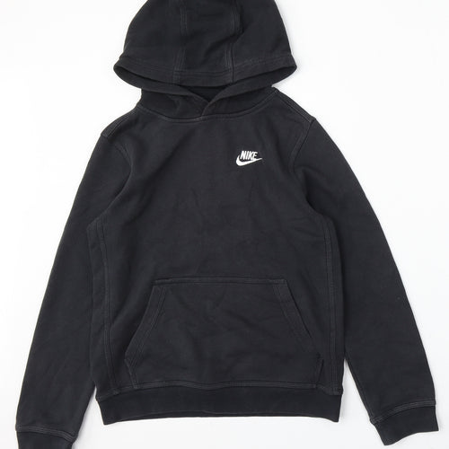 Nike Boys Black Cotton Pullover Hoodie Size 11-12 Years