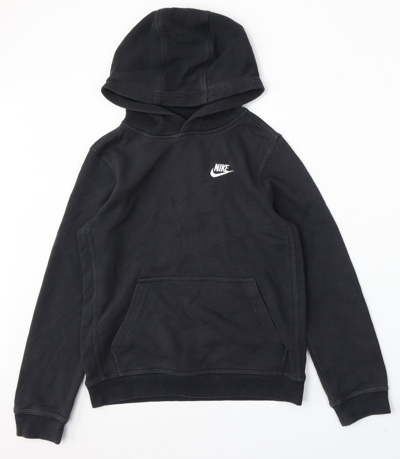 Nike Boys Black Cotton Pullover Hoodie Size 11-12 Years