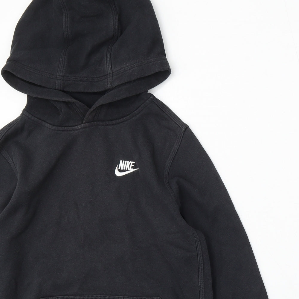 Nike Boys Black Cotton Pullover Hoodie Size 11-12 Years