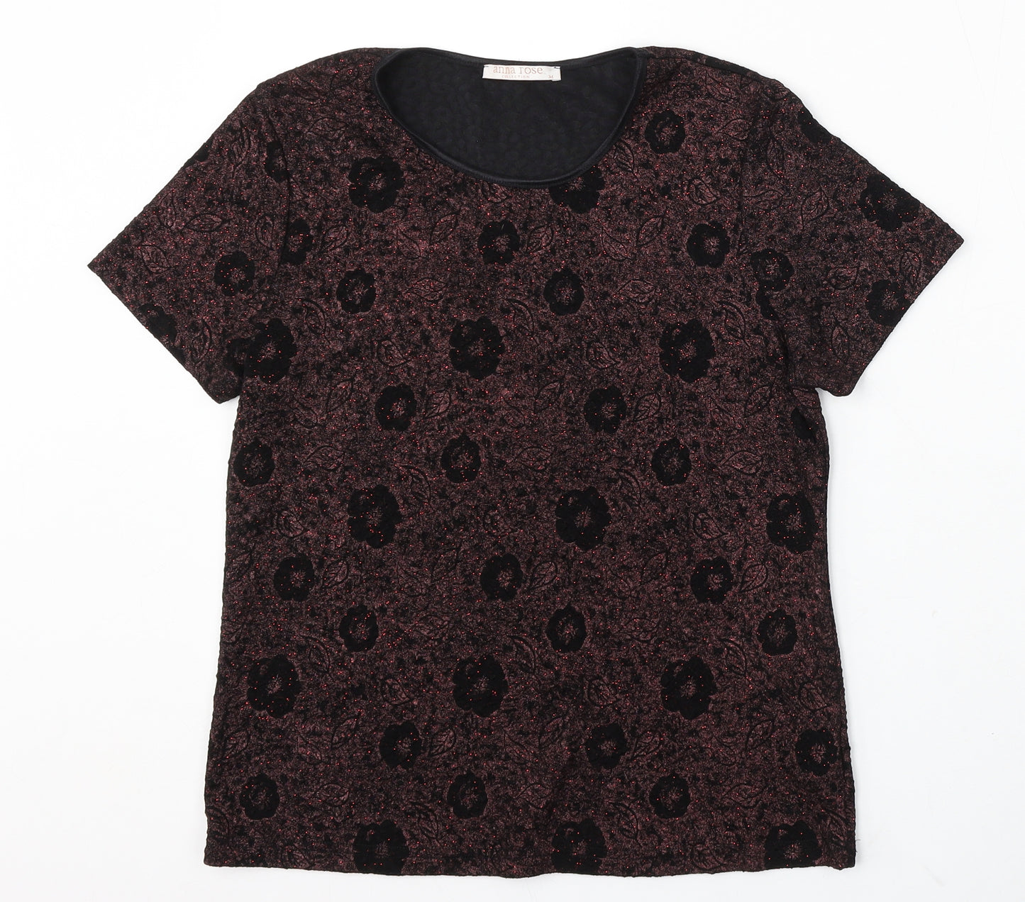 Anna Rose Womens Multicoloured Round Neck Floral Acetate Pullover Jumper Size M