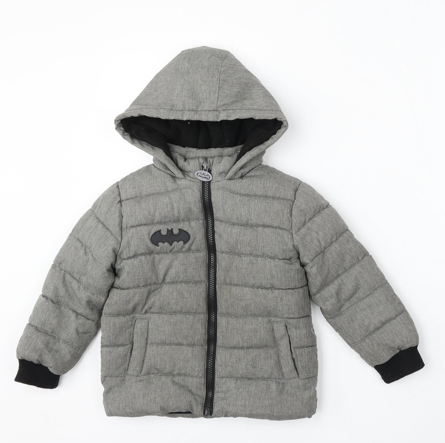 Batman Boys Grey Jacket Coat Size 3-4 Years Zip - batman