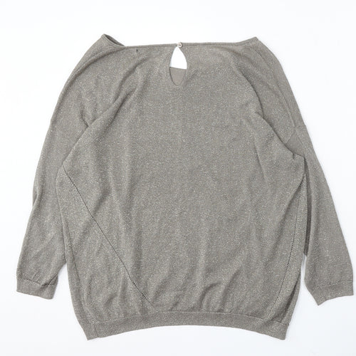 MNG Basics Womens Grey Round Neck Acrylic Pullover Jumper Size L