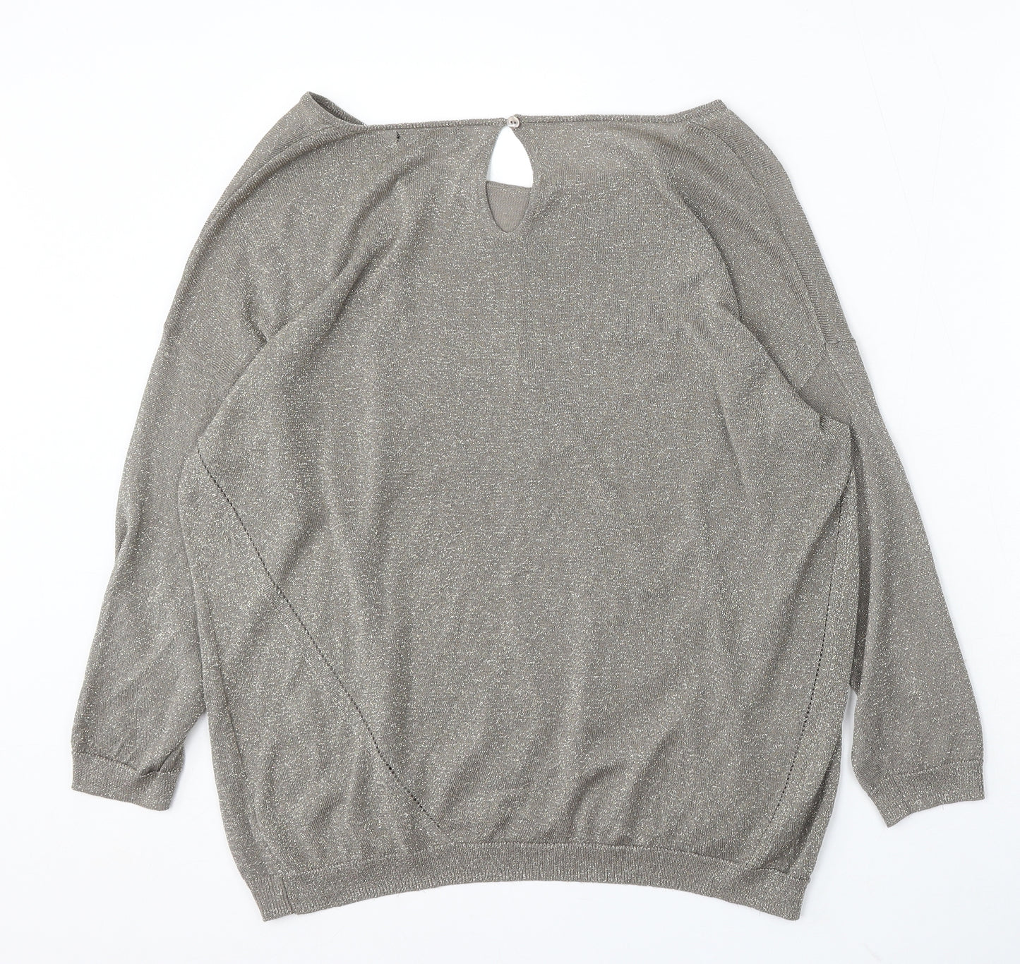 MNG Basics Womens Grey Round Neck Acrylic Pullover Jumper Size L