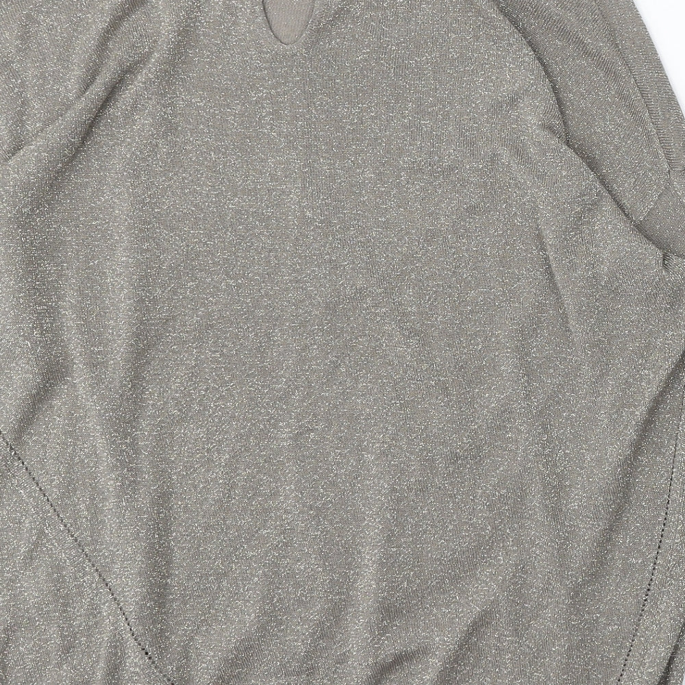 MNG Basics Womens Grey Round Neck Acrylic Pullover Jumper Size L