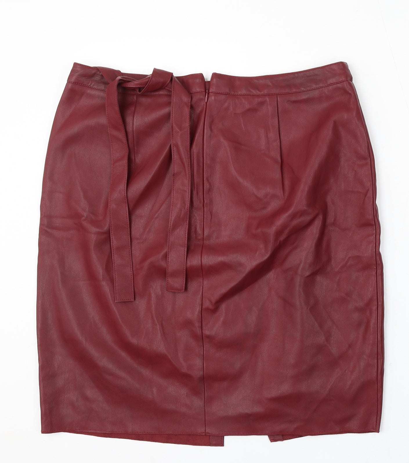 River Island Womens Red Polyurethane A-Line Skirt Size 16