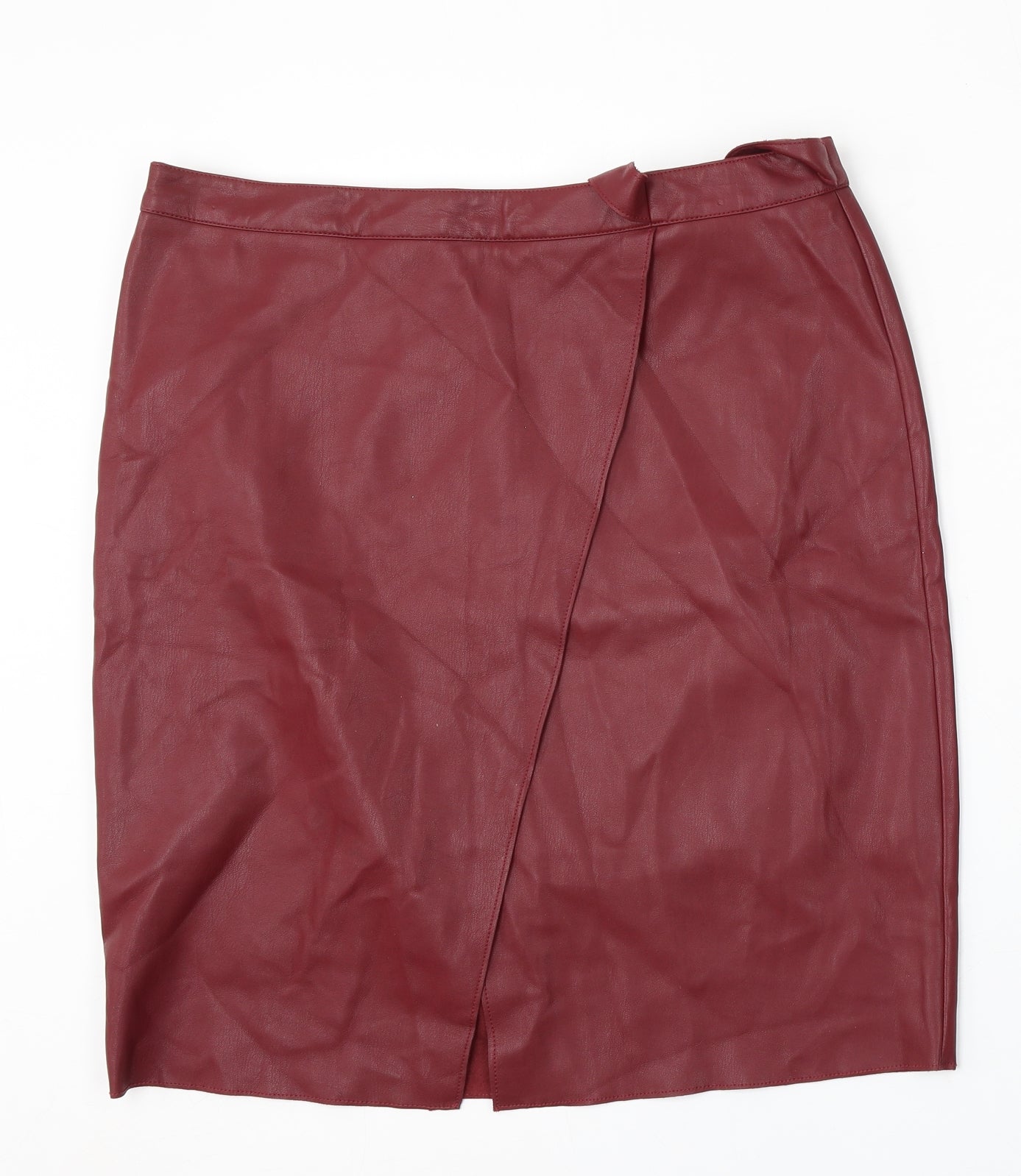River Island Womens Red Polyurethane A-Line Skirt Size 16