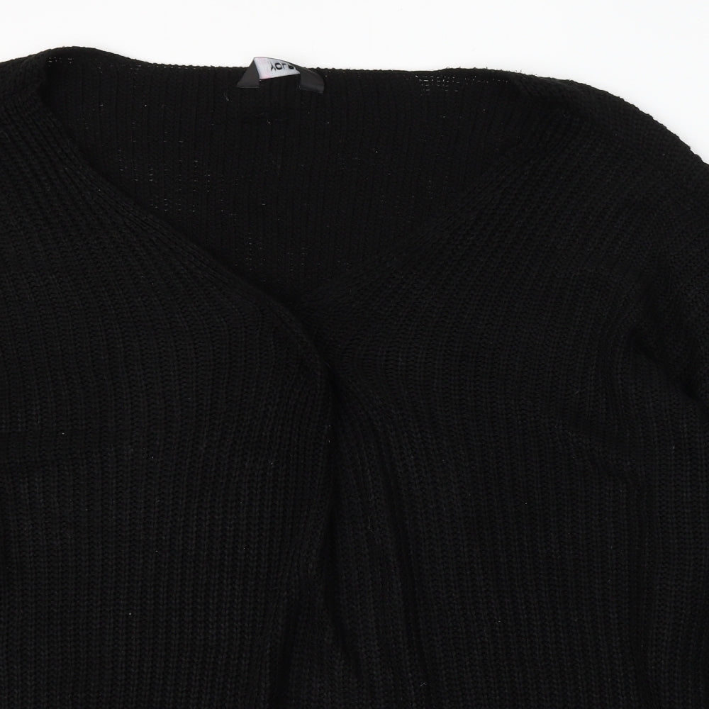 Yours Womens Black Round Neck Acrylic Cardigan Jumper Size 26