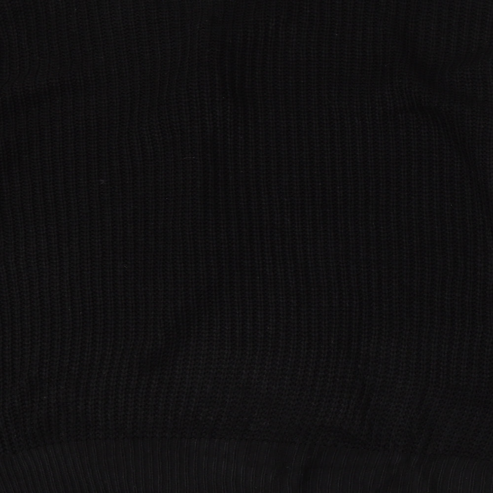 Yours Womens Black Round Neck Acrylic Cardigan Jumper Size 26
