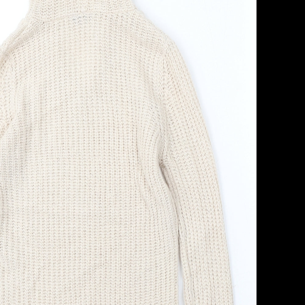 Select Womens Ivory Acrylic Pullover Hoodie Size 14