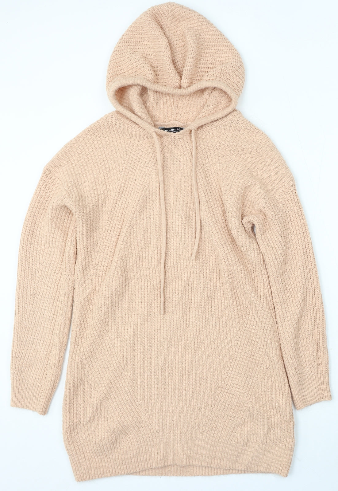 Select Womens Pink Acrylic Pullover Hoodie Size L