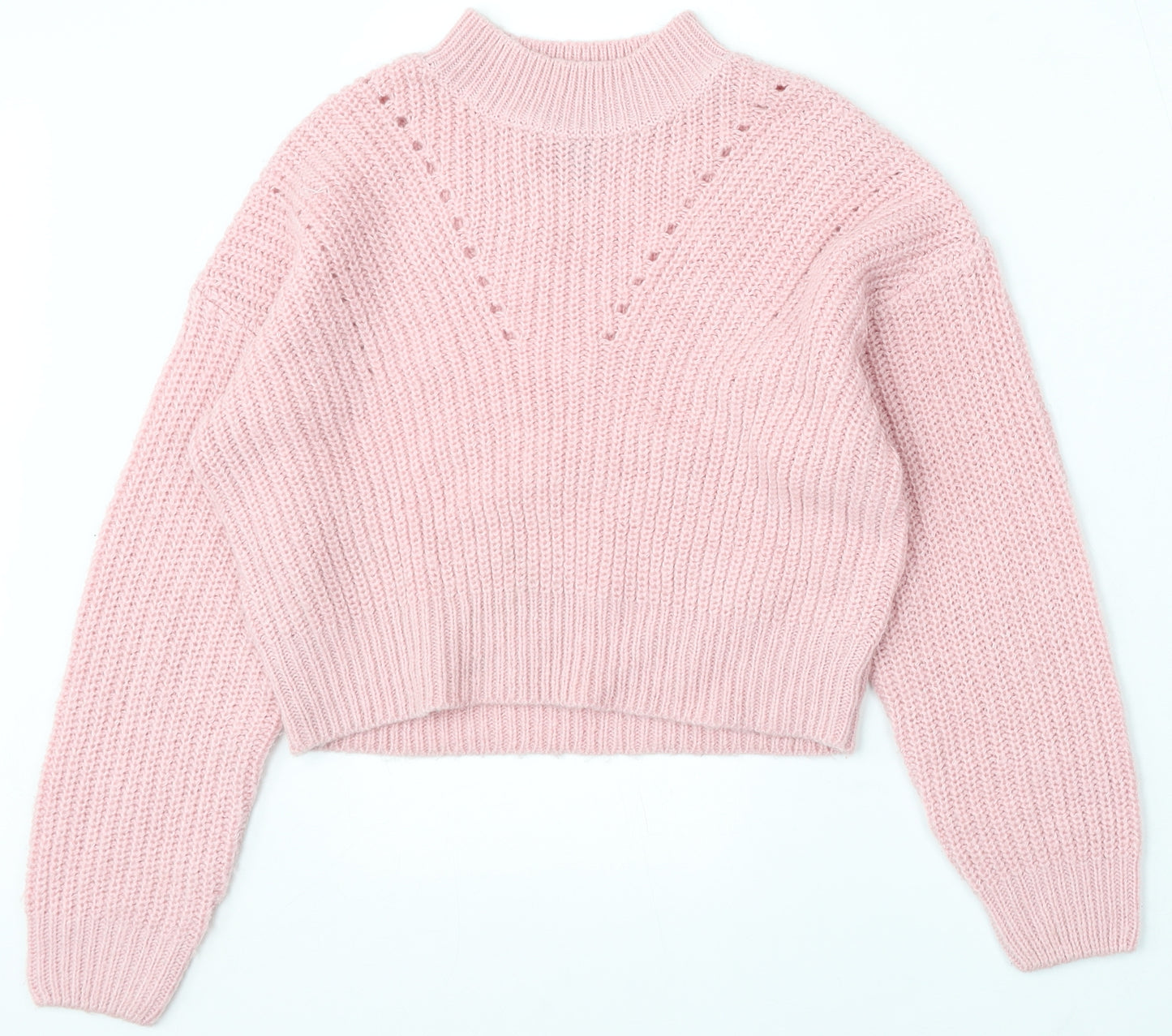 915 Generation Girls Pink Round Neck Acrylic Pullover Jumper Size 12-13 Years