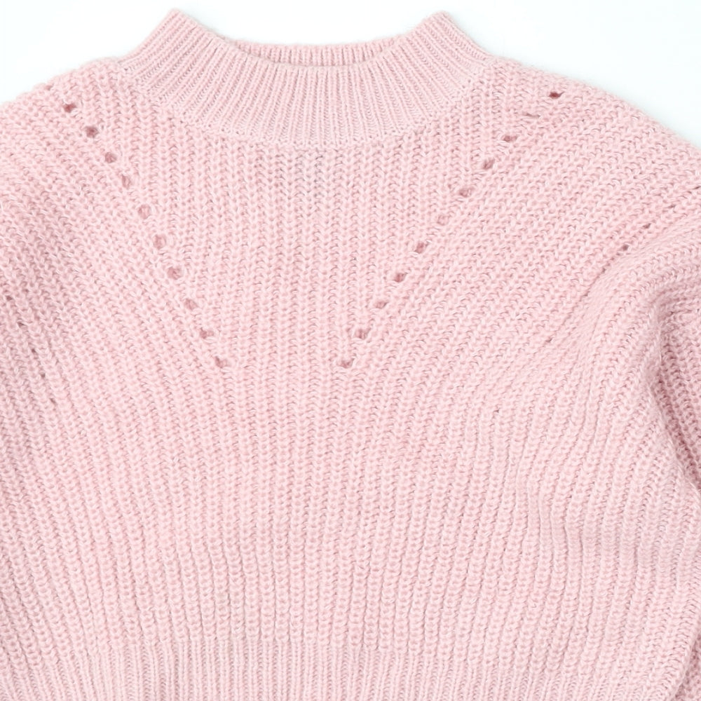 915 Generation Girls Pink Round Neck Acrylic Pullover Jumper Size 12-13 Years