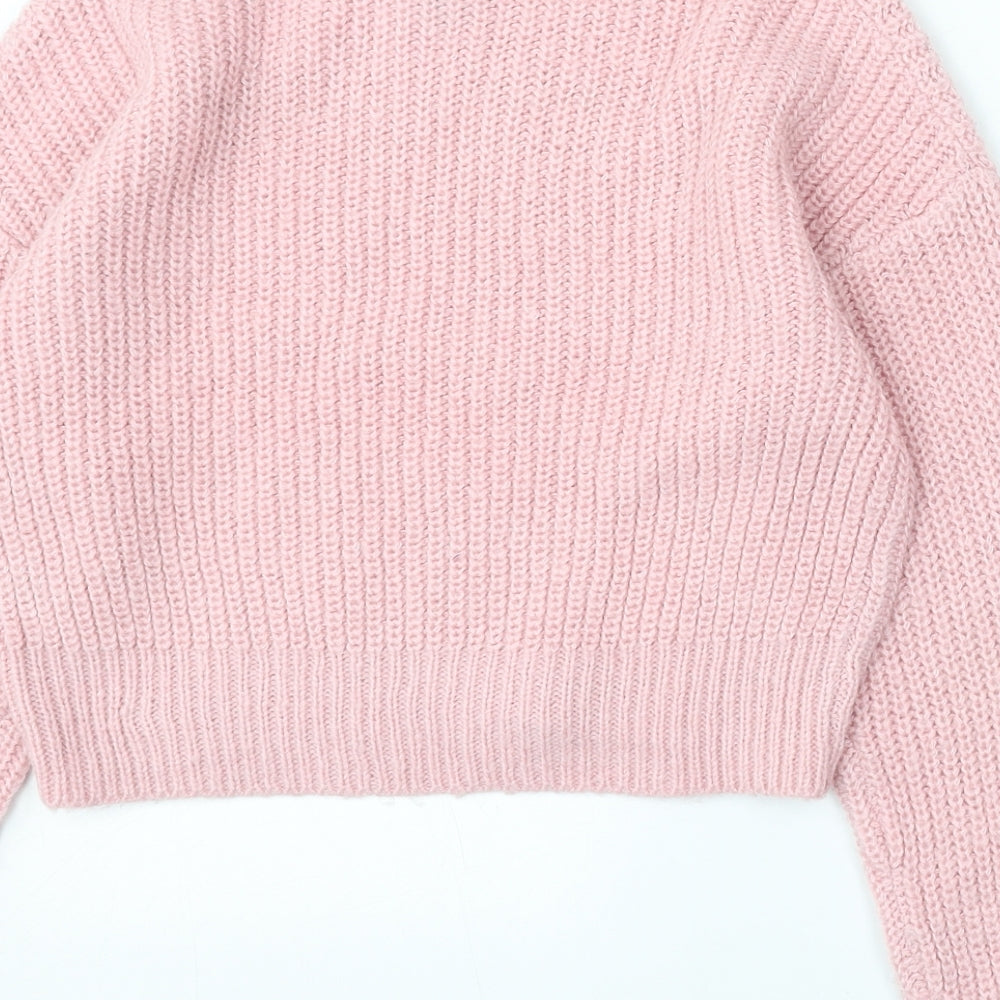 915 Generation Girls Pink Round Neck Acrylic Pullover Jumper Size 12-13 Years