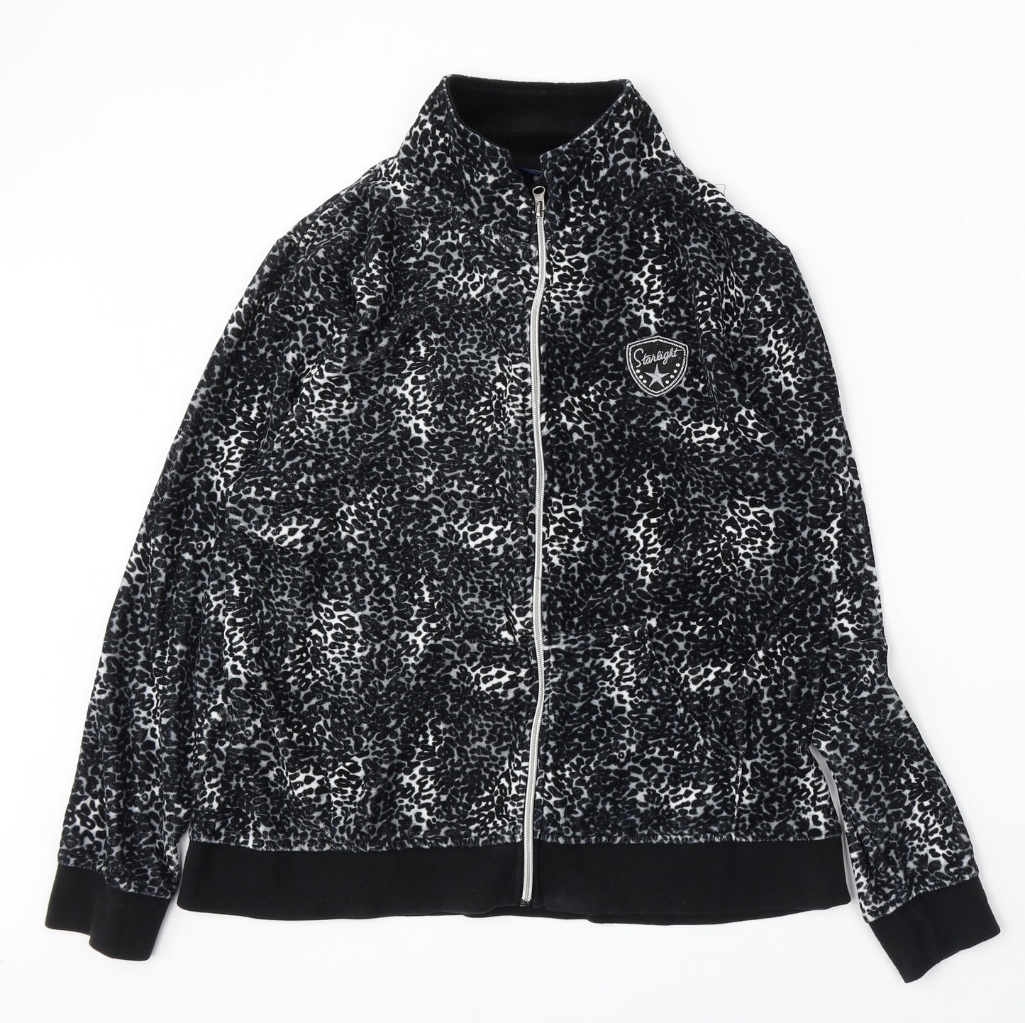 ESMARA Womens Multicoloured Animal Print Cotton Full Zip Sweatshirt Size 18 Zip