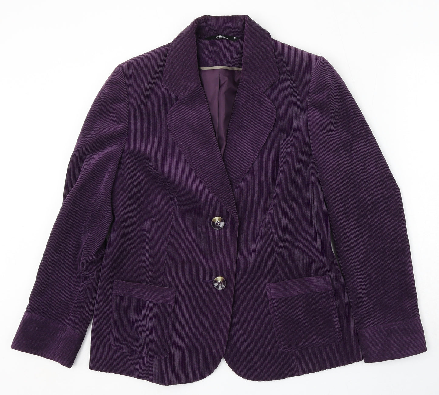 Bonmarché Womens Purple Polyester Jacket Suit Size 12