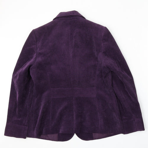 Bonmarché Womens Purple Polyester Jacket Suit Size 12