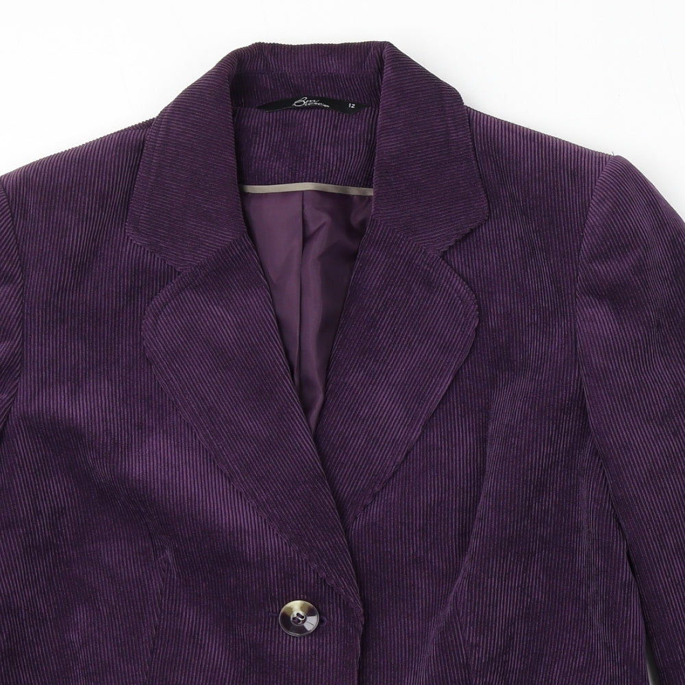 Bonmarché Womens Purple Polyester Jacket Suit Size 12