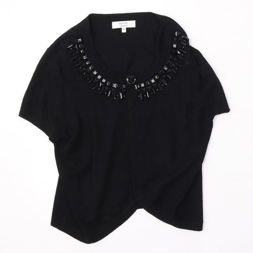 Debenhams Womens Black V-Neck Viscose Cardigan Jumper Size 8