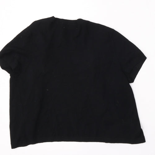 Debenhams Womens Black V-Neck Viscose Cardigan Jumper Size 8