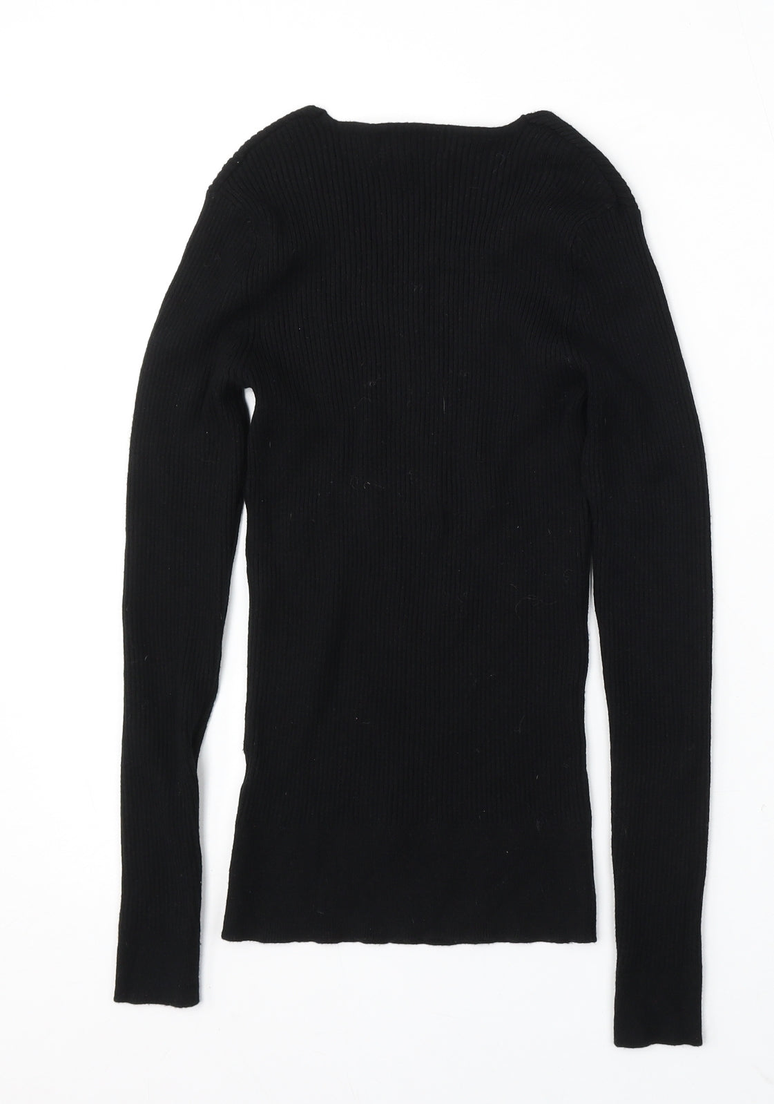 Primark Womens Black V-Neck Polyester Pullover Jumper Size 10