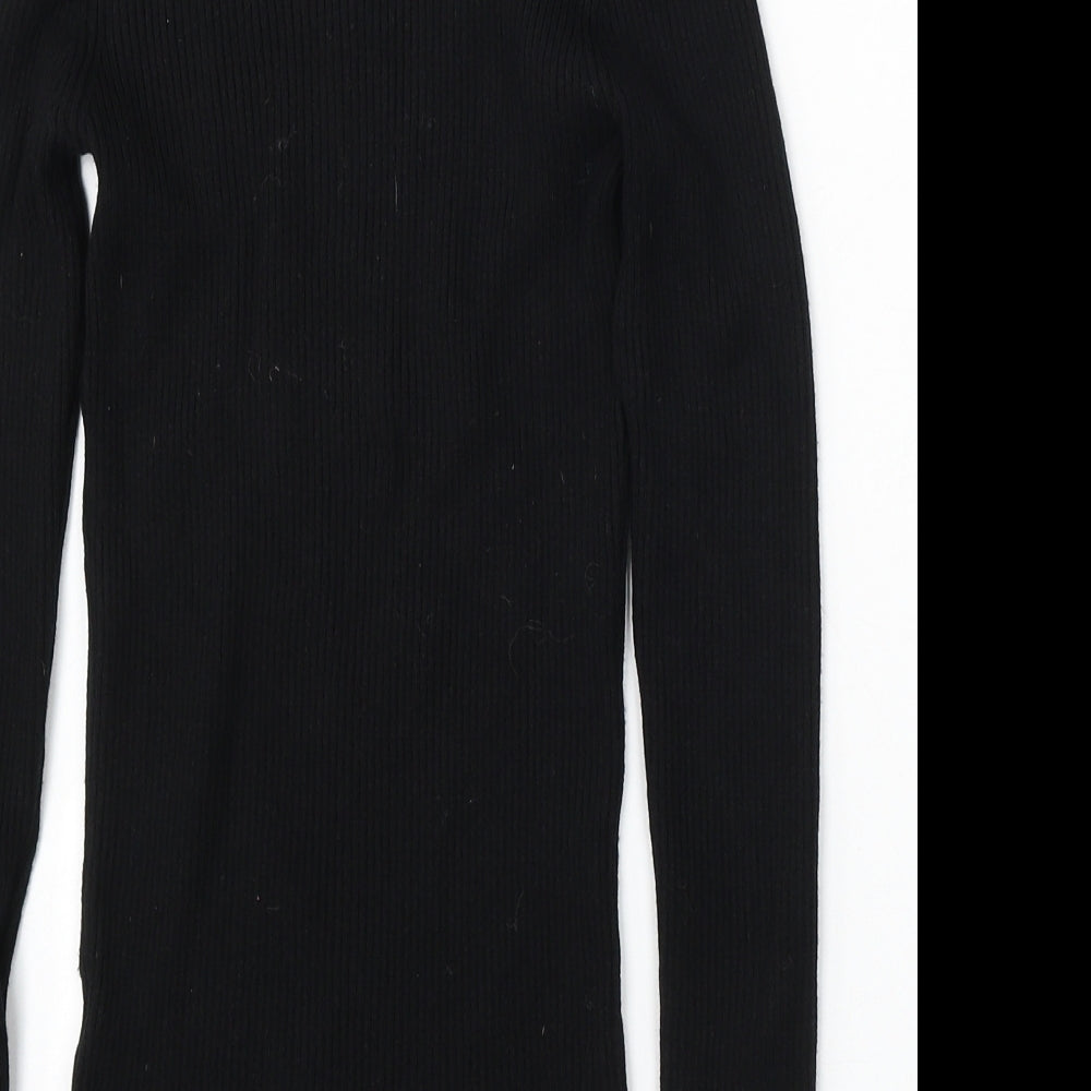 Primark Womens Black V-Neck Polyester Pullover Jumper Size 10