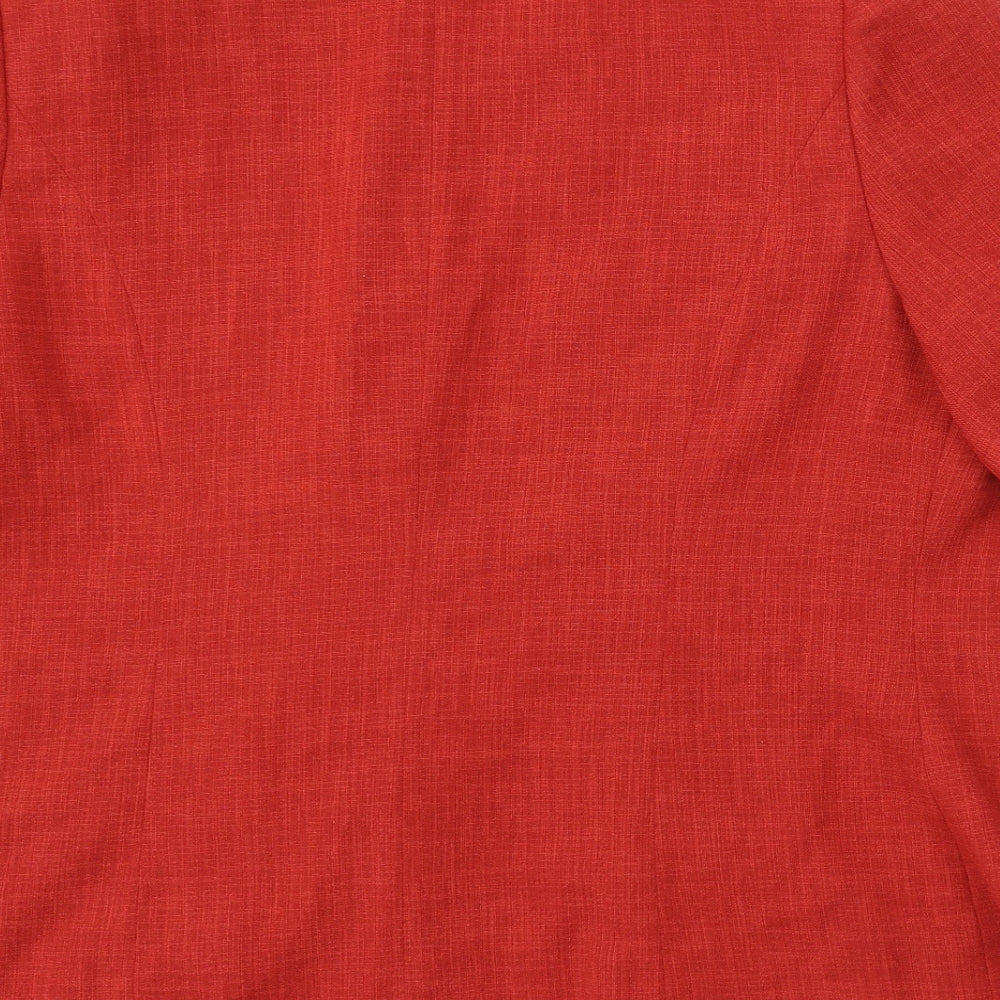 Jacques Vert Womens Red Polyester Jacket Blazer Size 14