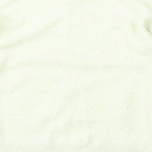 NEXT Womens Yellow V-Neck Cotton Pullover Jumper Size M