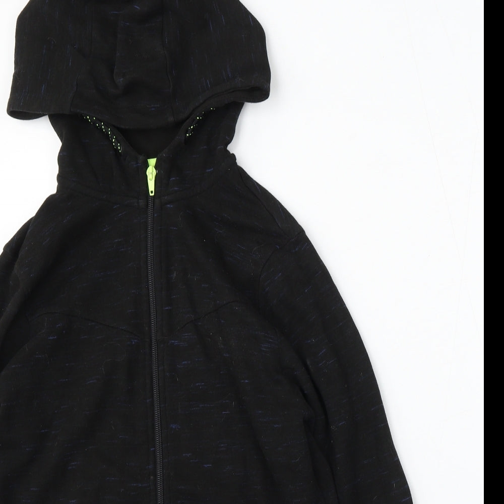 F&F Boys Black Cotton Full Zip Hoodie Size 11-12 Years Zip