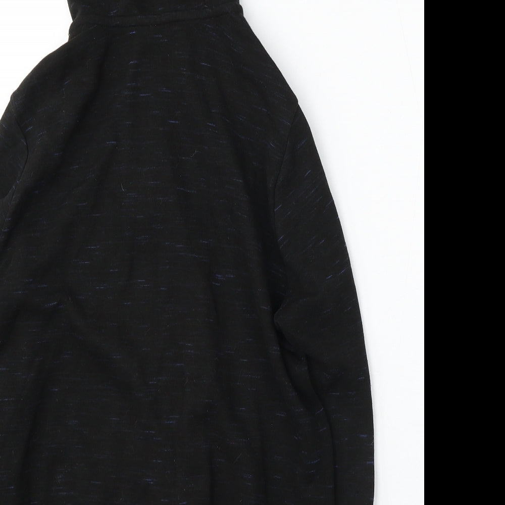 F&F Boys Black Cotton Full Zip Hoodie Size 11-12 Years Zip