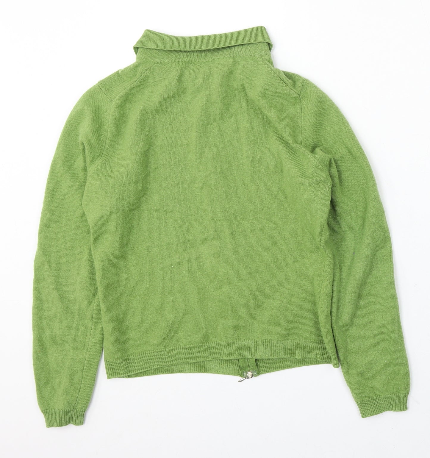 United Colors of Benetton Womens Green Collared Polyester Cardigan Jumper Size M