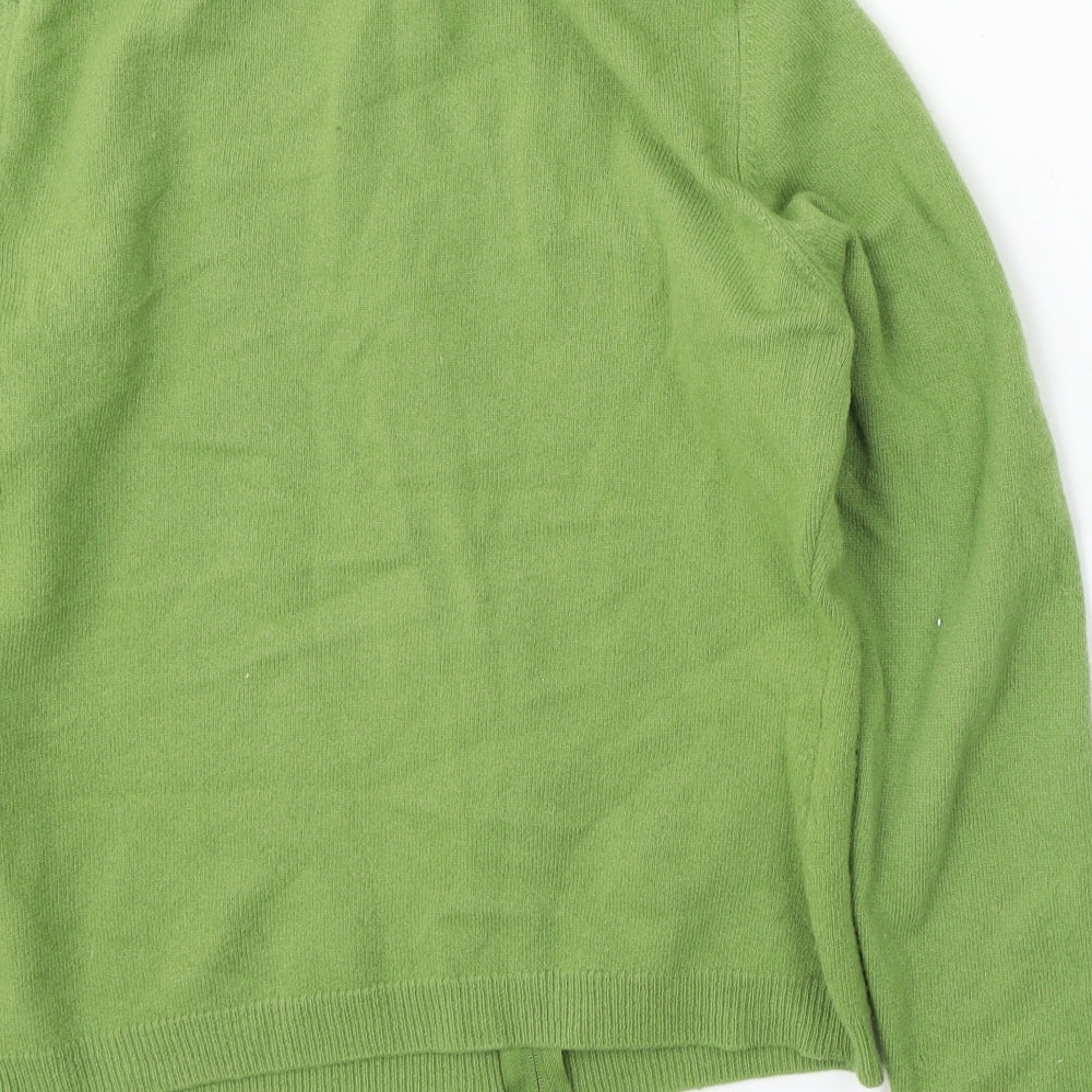 United Colors of Benetton Womens Green Collared Polyester Cardigan Jumper Size M