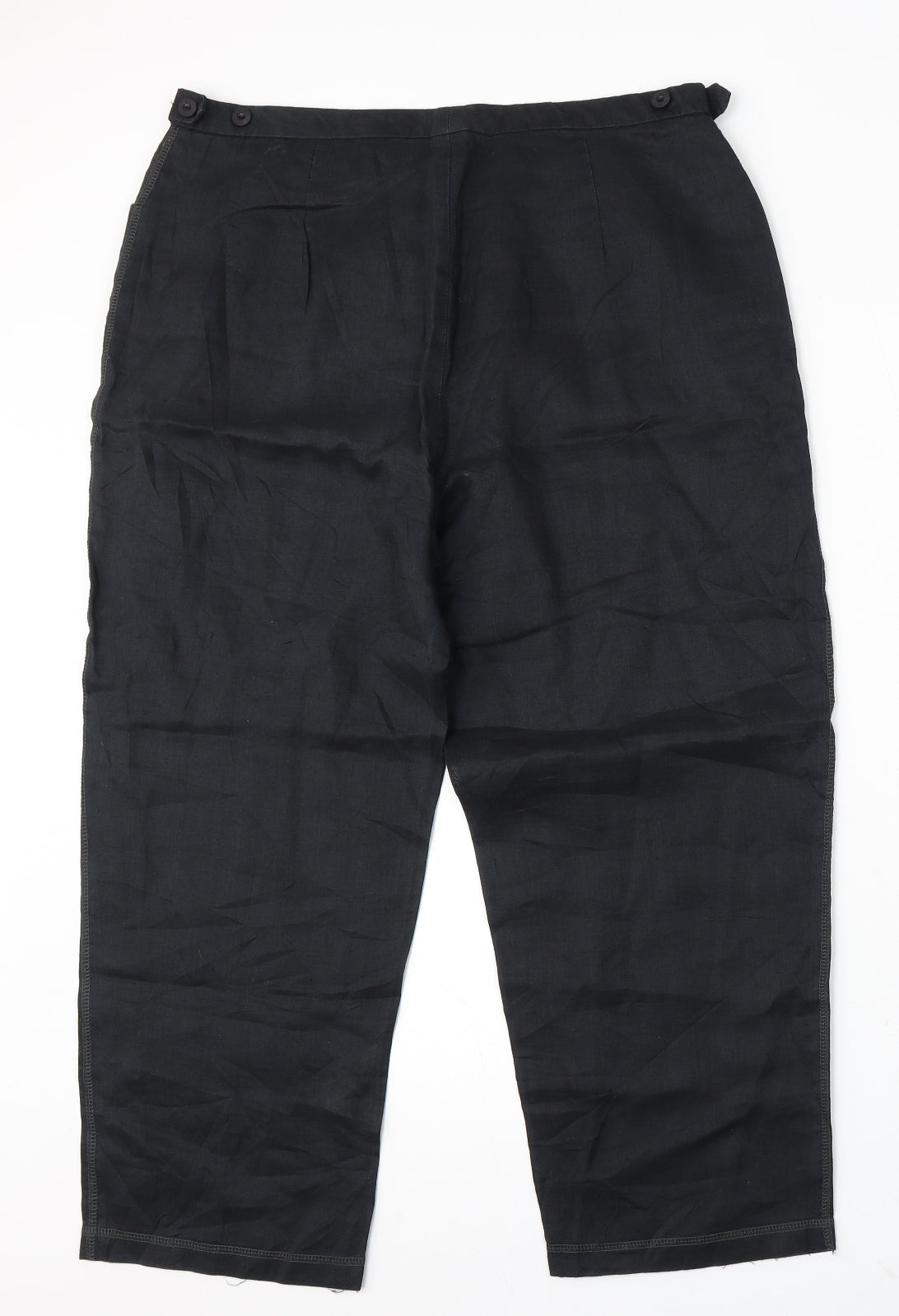 Lye Womens Blue Linen Trousers Size 32 L24 in Regular
