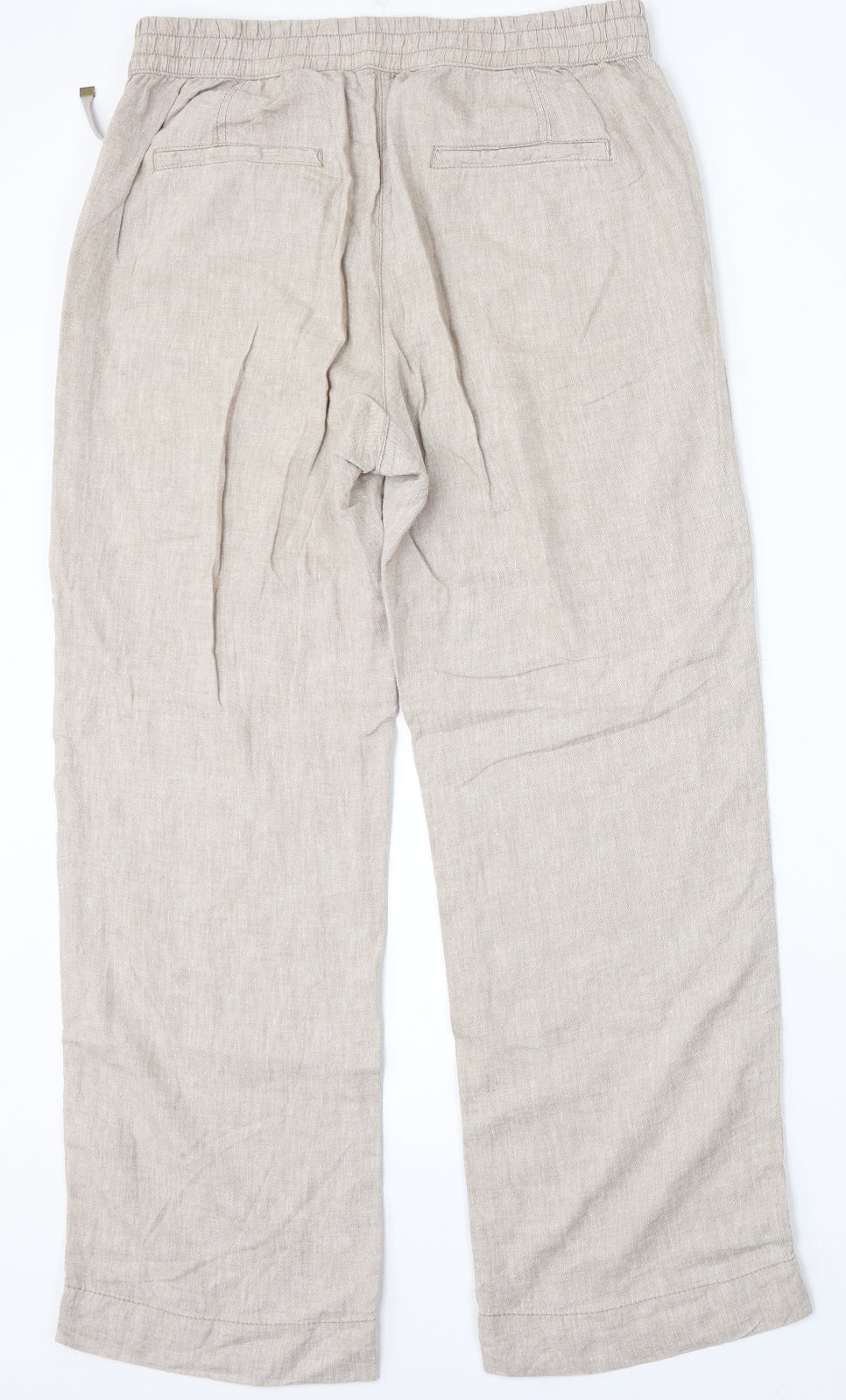 George Womens Beige Linen Trousers Size 12 L30 in Regular