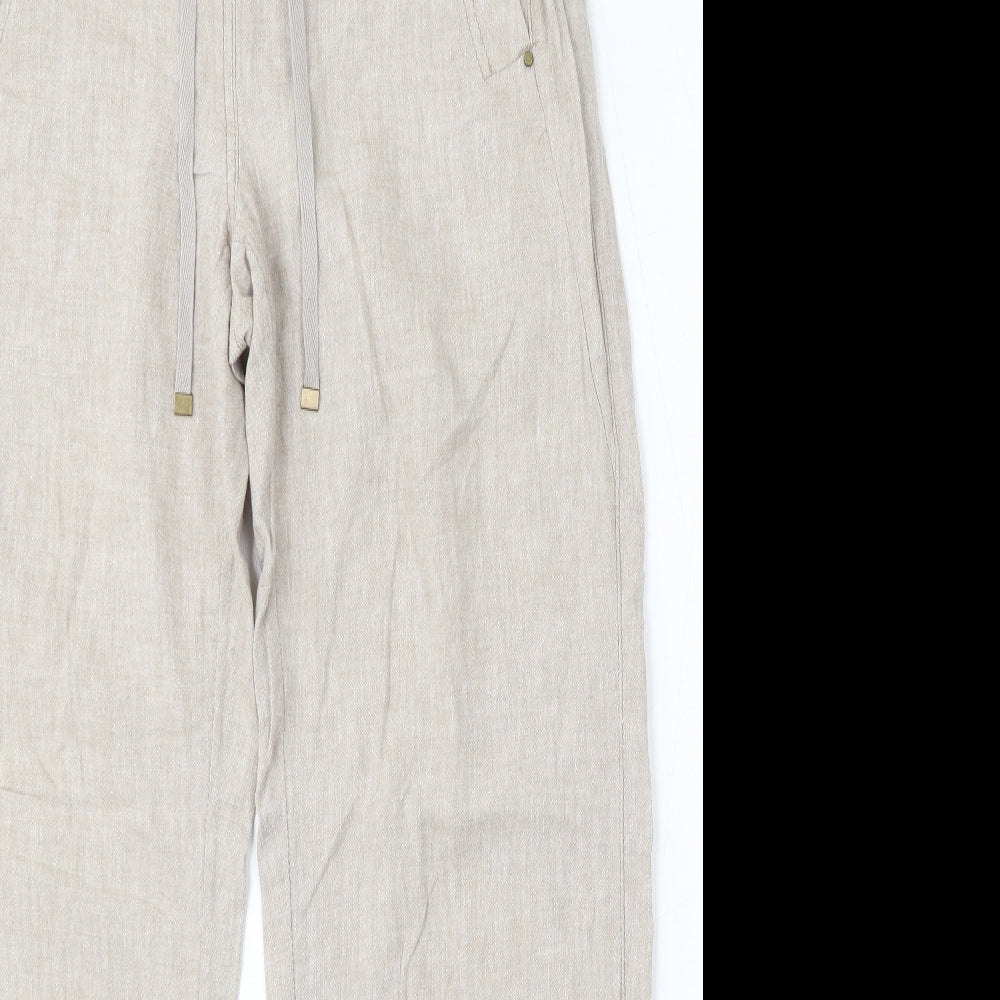George Womens Beige Linen Trousers Size 12 L30 in Regular
