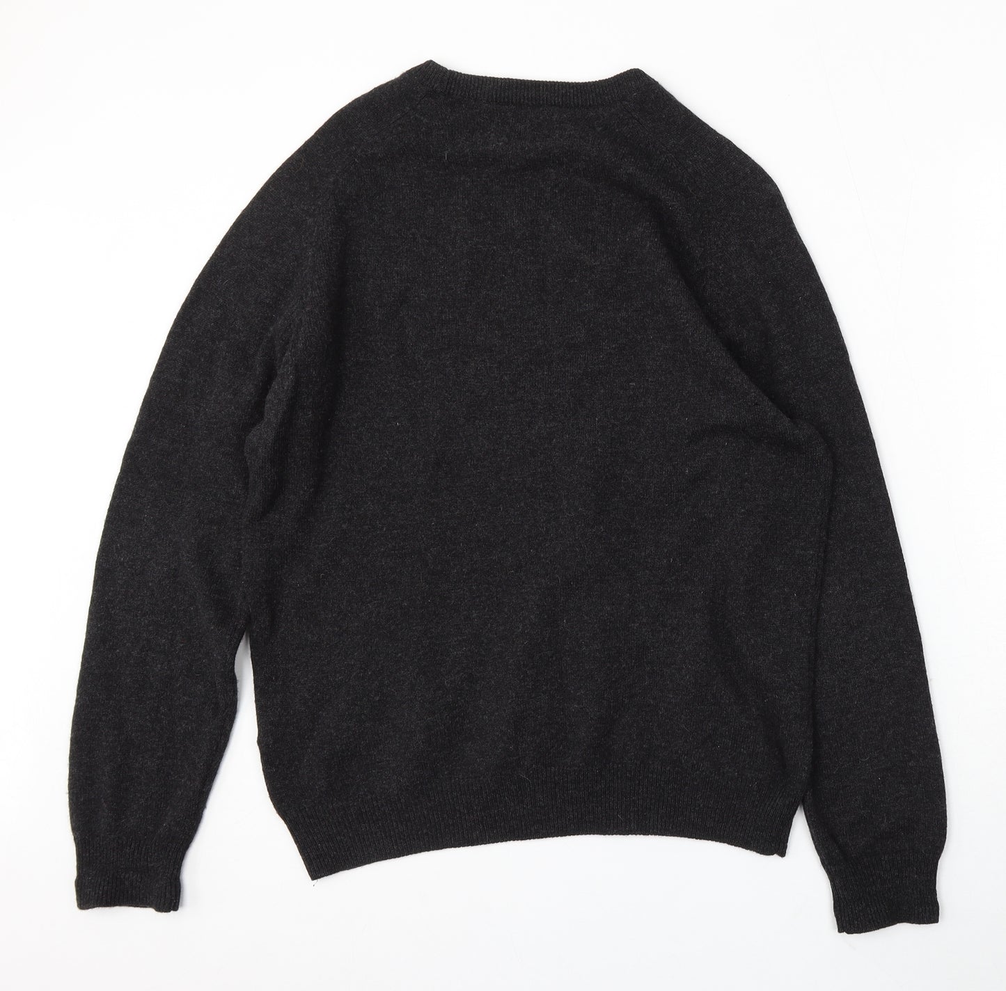 Marks and Spencer Mens Grey Round Neck Wool Pullover Jumper Size M