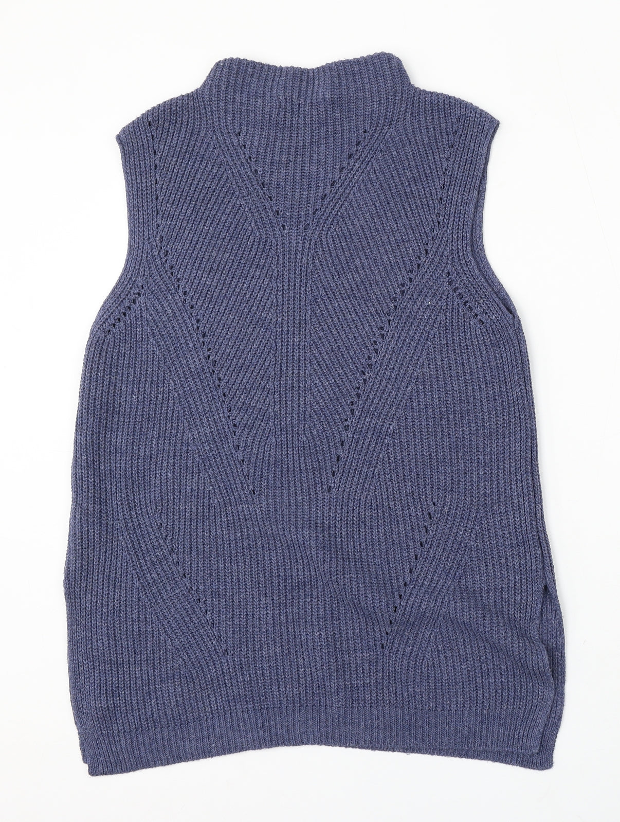 George Womens Blue Round Neck Acrylic Vest Jumper Size 14