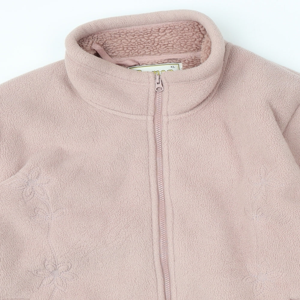 Roman Originals Womens Pink Polyester Full Zip Sweatshirt Size XL Zip