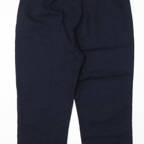 Marks and Spencer Womens Blue Cotton Trousers Size 12 L23 in Regular