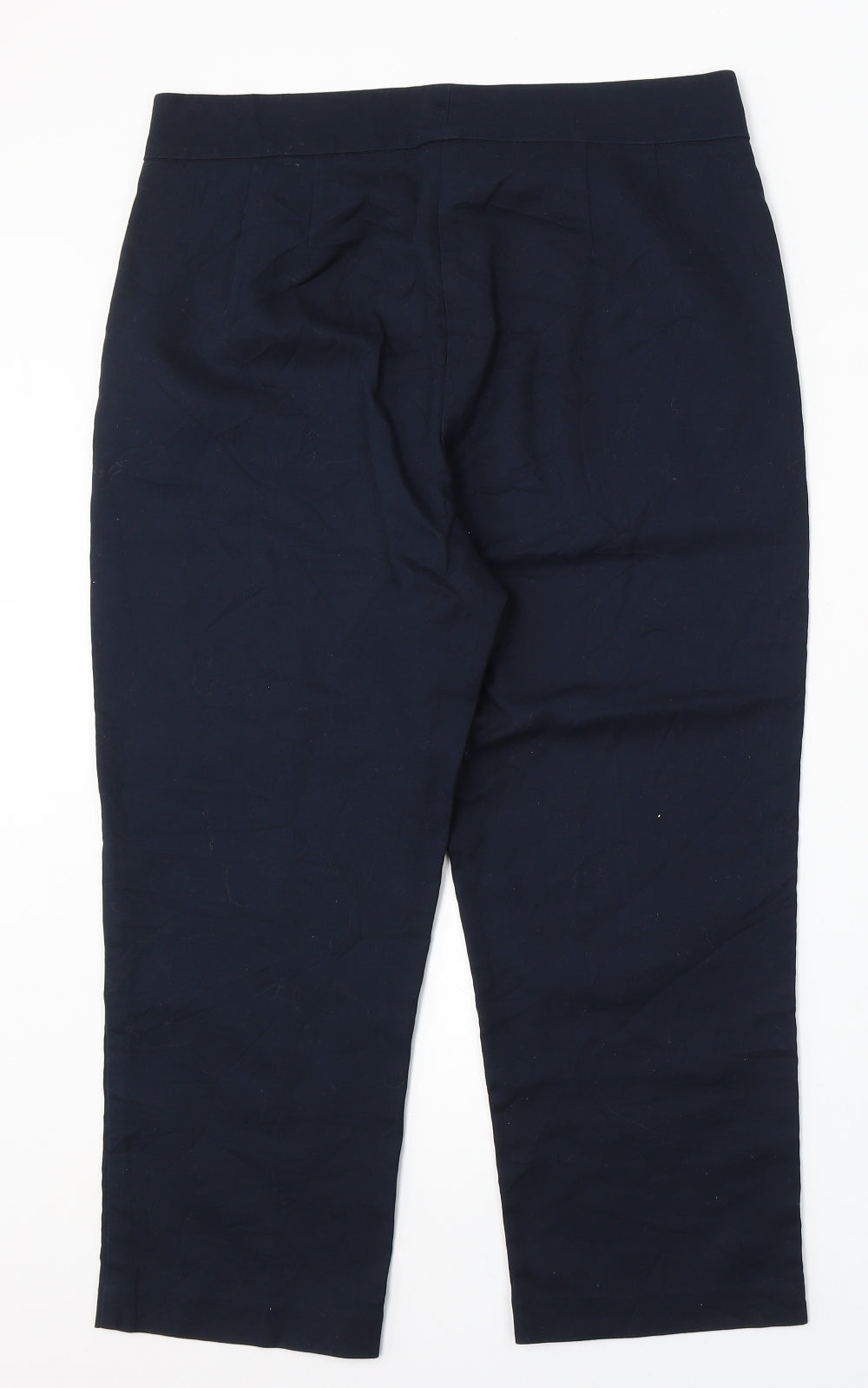 Marks and Spencer Womens Blue Cotton Trousers Size 12 L23 in Regular