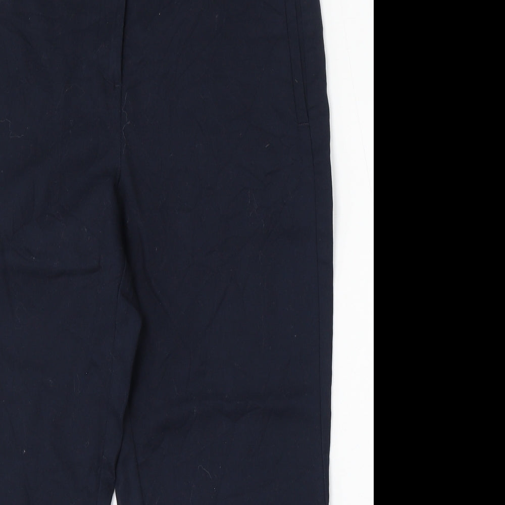 Marks and Spencer Womens Blue Cotton Trousers Size 12 L23 in Regular
