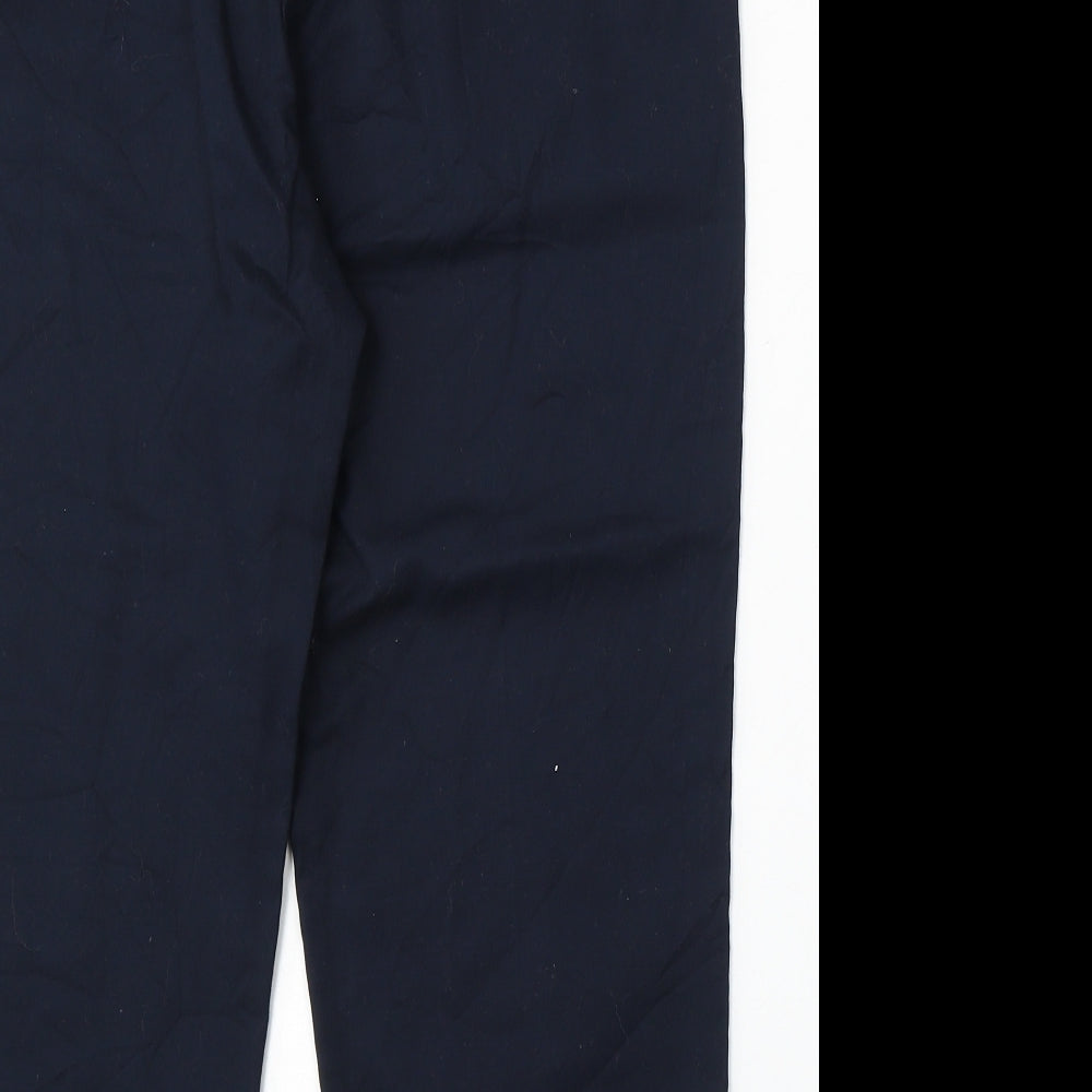 Marks and Spencer Womens Blue Cotton Trousers Size 12 L23 in Regular