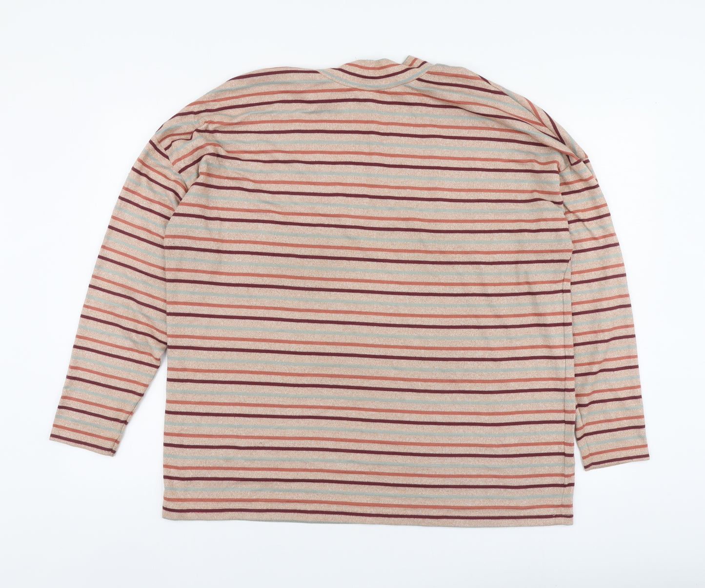 TU Womens Multicoloured High Neck Striped Polyester Pullover Jumper Size 18