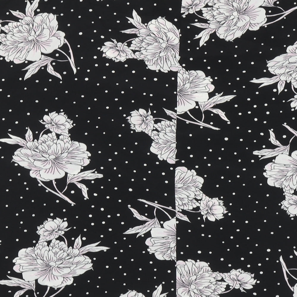 Capsule Womens Black Polka Dot Polyester Basic Blouse Size 24 Round Neck