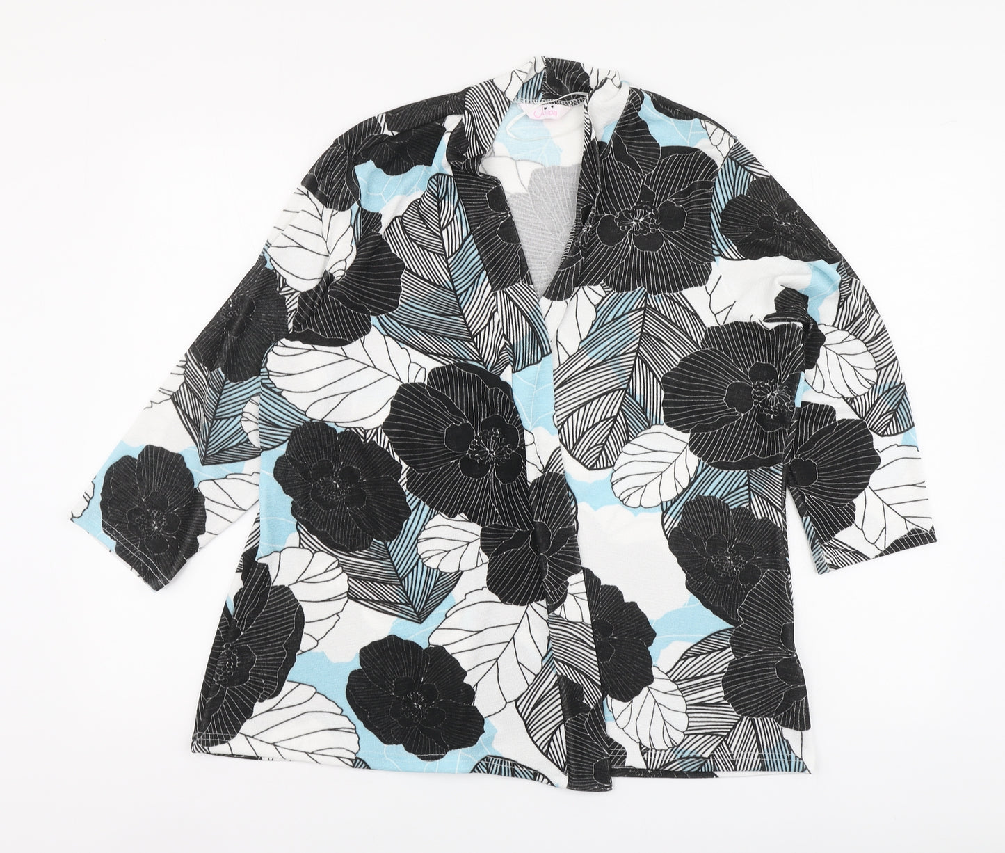 Julipa Womens Multicoloured Floral Polyester Basic Blouse Size 18 V-Neck - Blazer