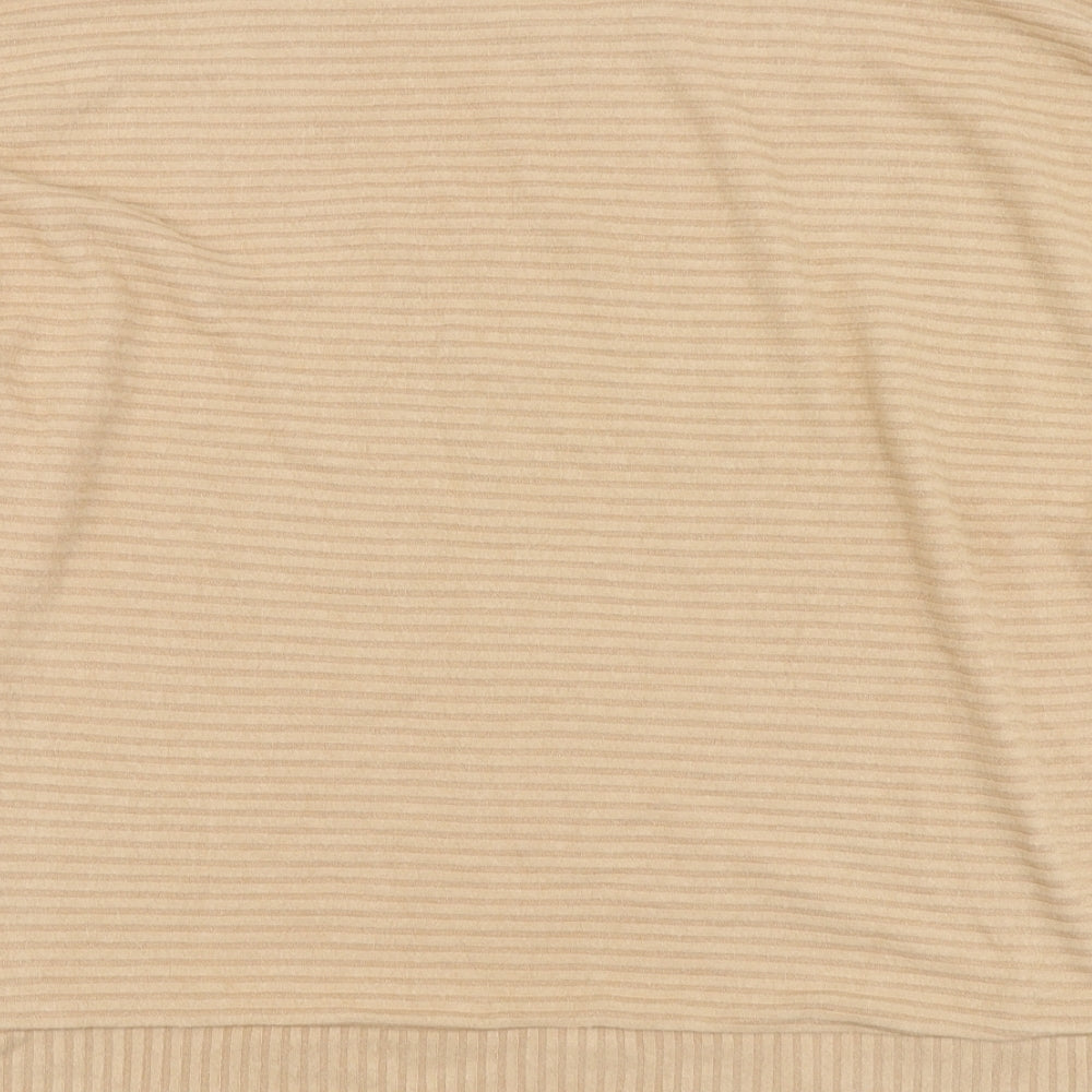 New Look Womens Beige Round Neck Polyester Pullover Jumper Size L