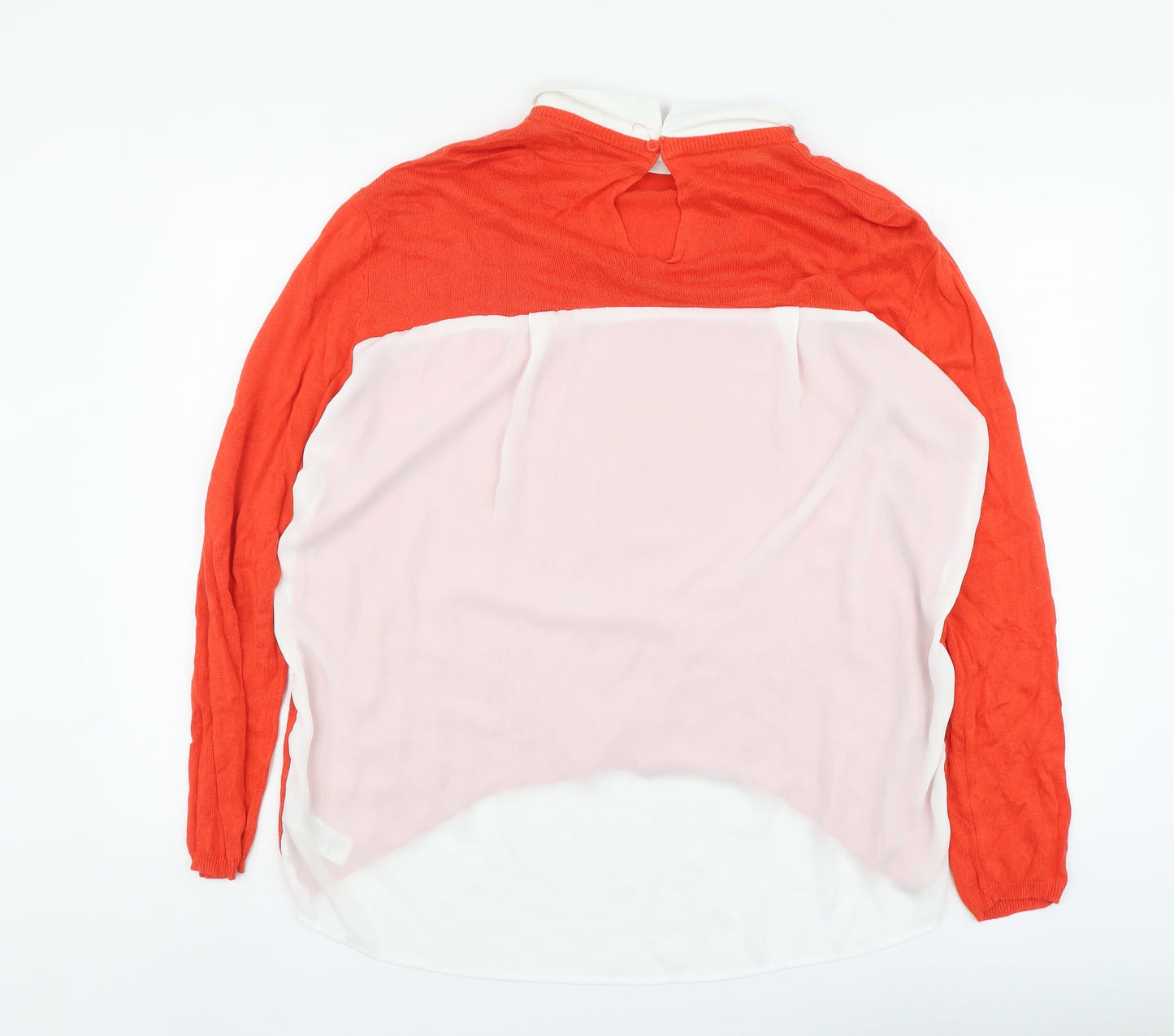 Atmosphere Womens Orange Collared Viscose Pullover Jumper Size 18