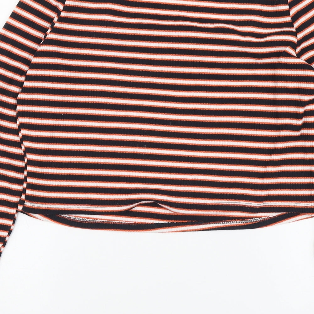 Primark Womens Multicoloured Striped Polyester Basic Blouse Size XL Square Neck